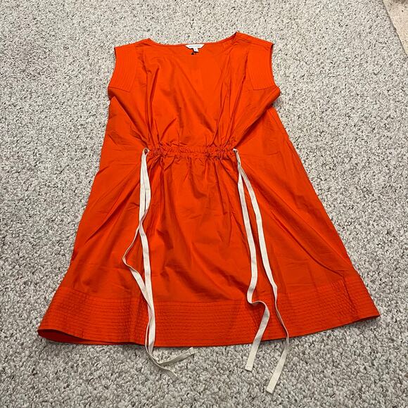 Banana Republic Dresses & Skirts - NWT Banana Republic Cotton Poplin Cinch Waist Mini Dress Sz S Tall Blood Orange